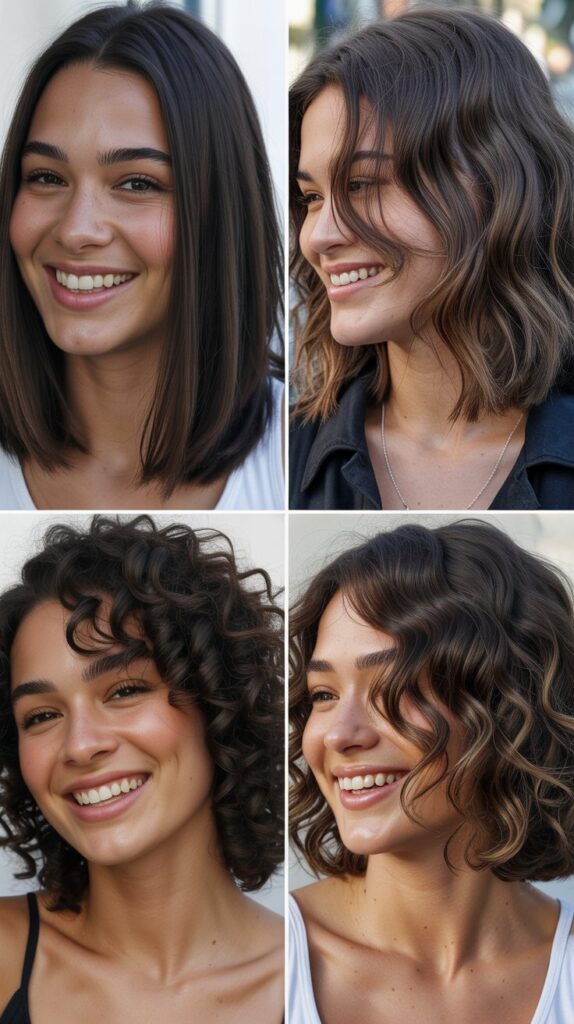 Collarbone-Length Lob with Heavy Face Framing