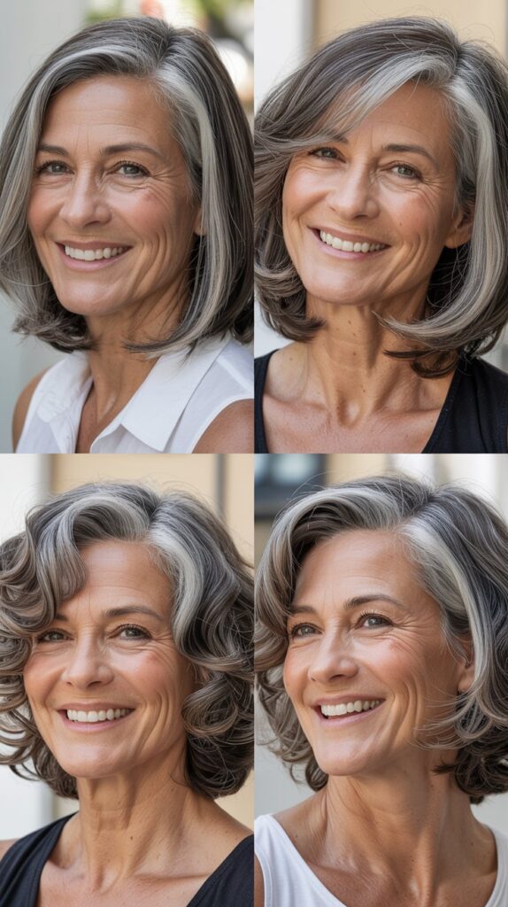 26 Perfect Hairstyles for Women Over 60 with Fine Medium Hair for Maximum Lift 11 Rounded Layers with Subtle Highlights