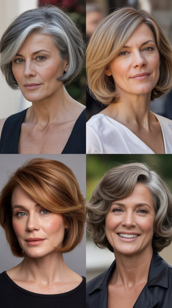 37 Fresh Short Bob Ideas for Women 50+ with Delicate Hair 9 Inverted Bob with Stacked Back