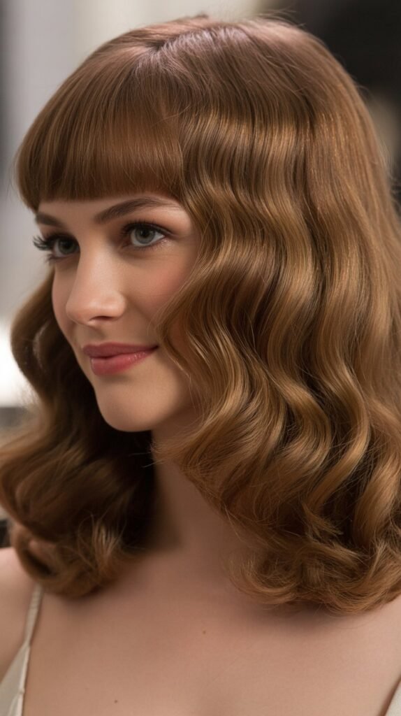 Full Bangs With Hollywood Waves