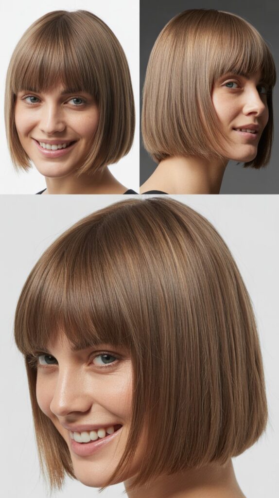 Blunt Cut Bob with Razored Bangs