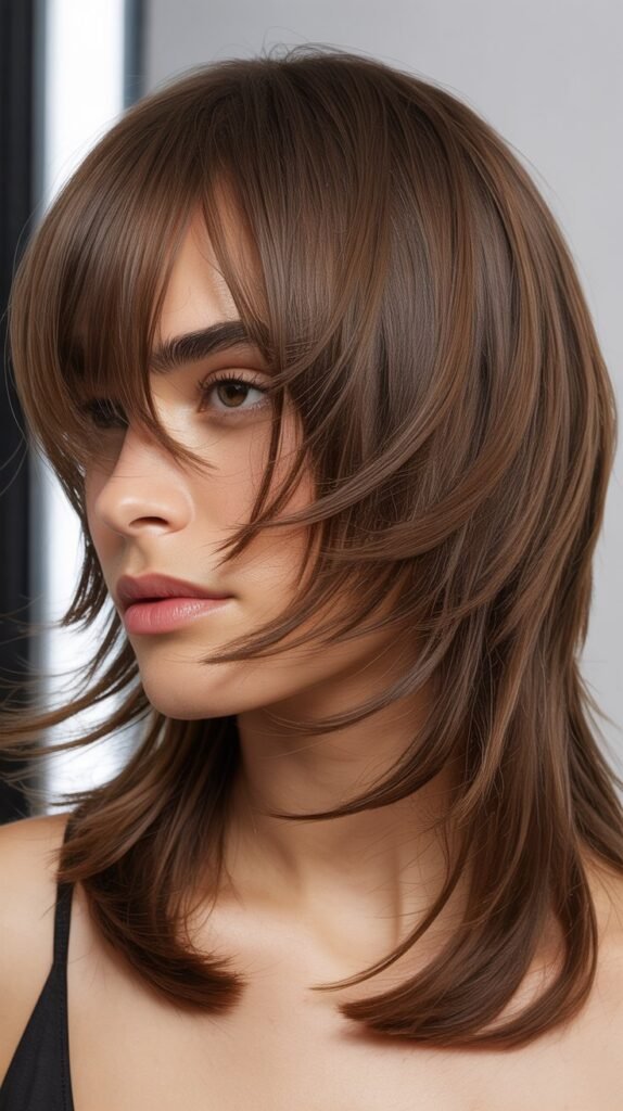 Razor-Cut Layers with Piecey Bangs