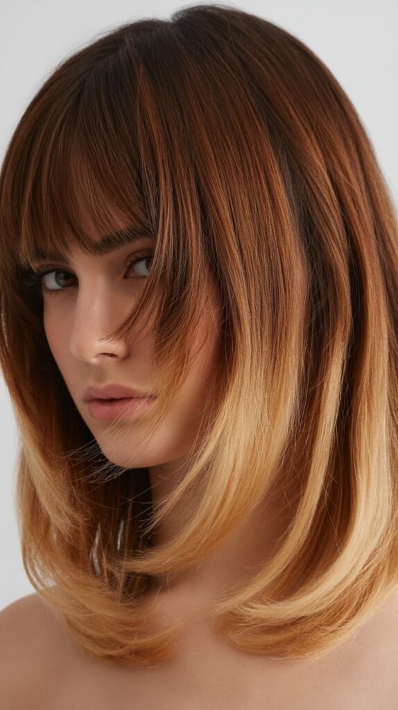 Ombré Lob with Blended Bangs