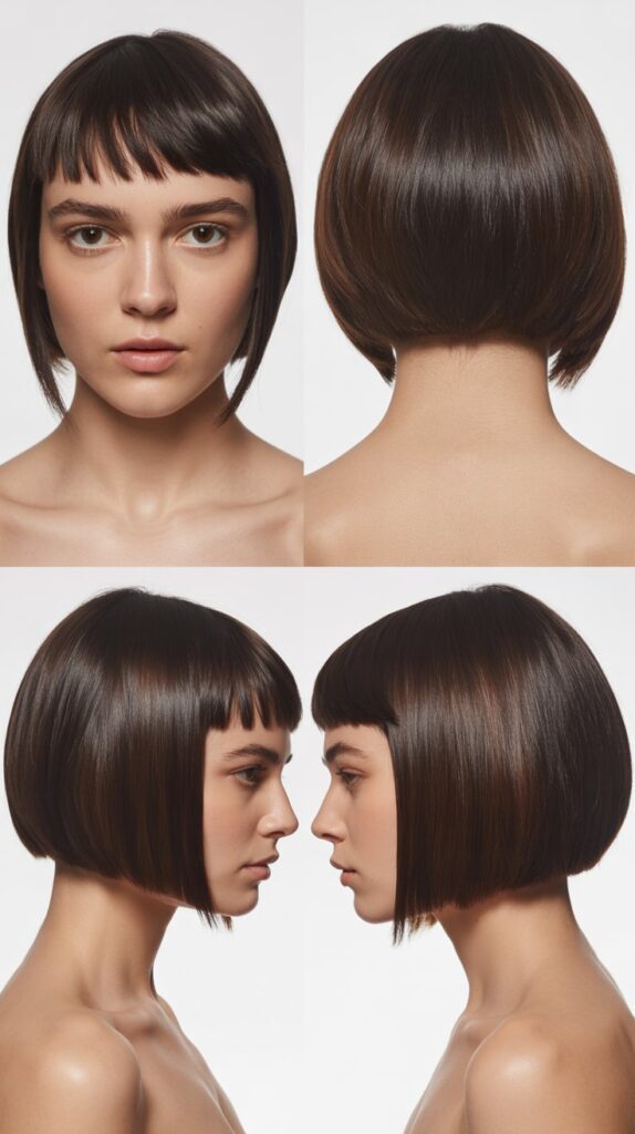 Blunt Cut Lob with Baby Bangs