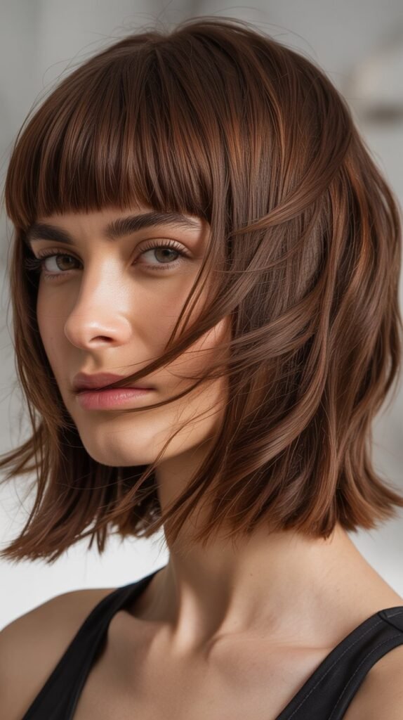 Choppy Bob with Blunt Bangs