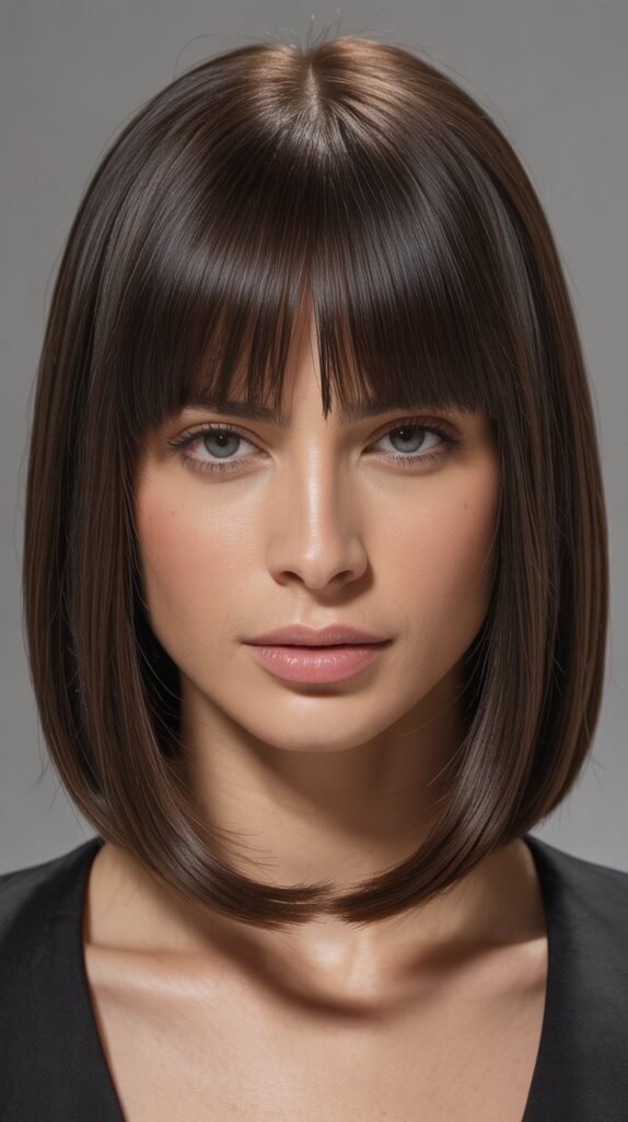 Center-Parted Lob with Center-Parted Bangs