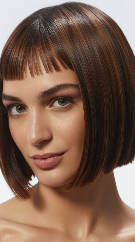 Sleek French Bob with Baby Bangs