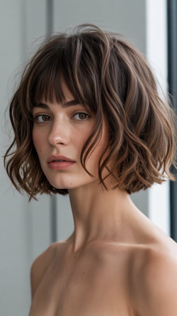 Messy Bob with Curtain Bangs