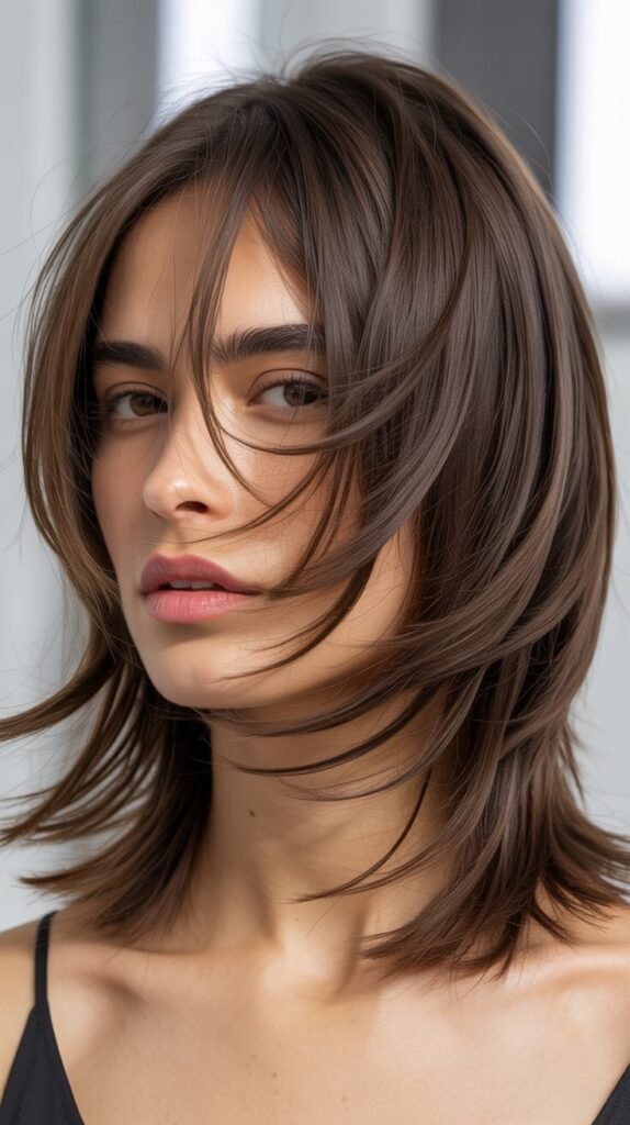 Choppy Lob with Wispy Bangs