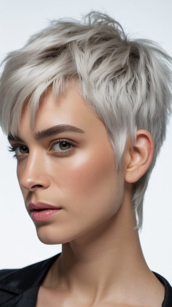 Platinum Blonde Choppy Pixie