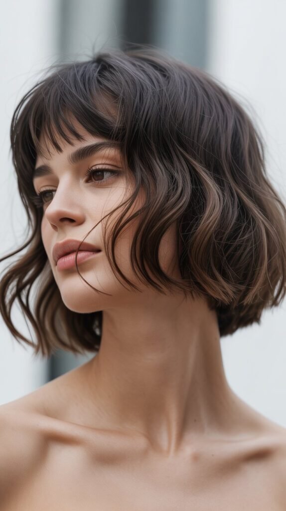 Messy Bob with Micro Bangs