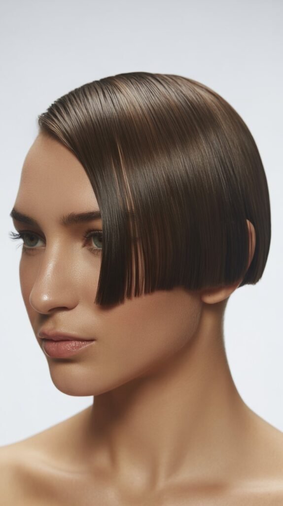 Slicked-Back French Bob