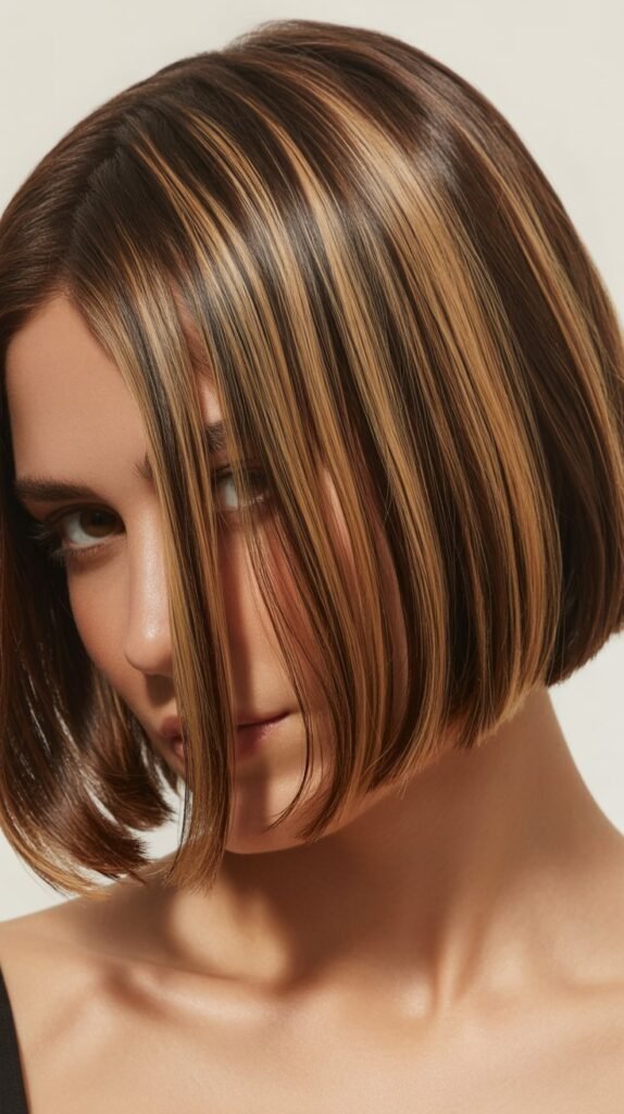 French Bob with Highlights and Lowlights