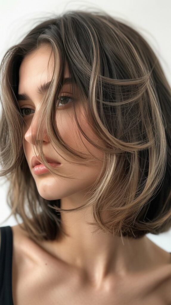 Textured Lob with Razor Cuts