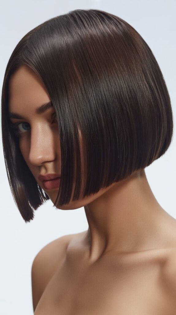 French Bob with Glass Hair Finish