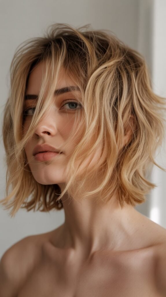  Piecey Messy French Bob