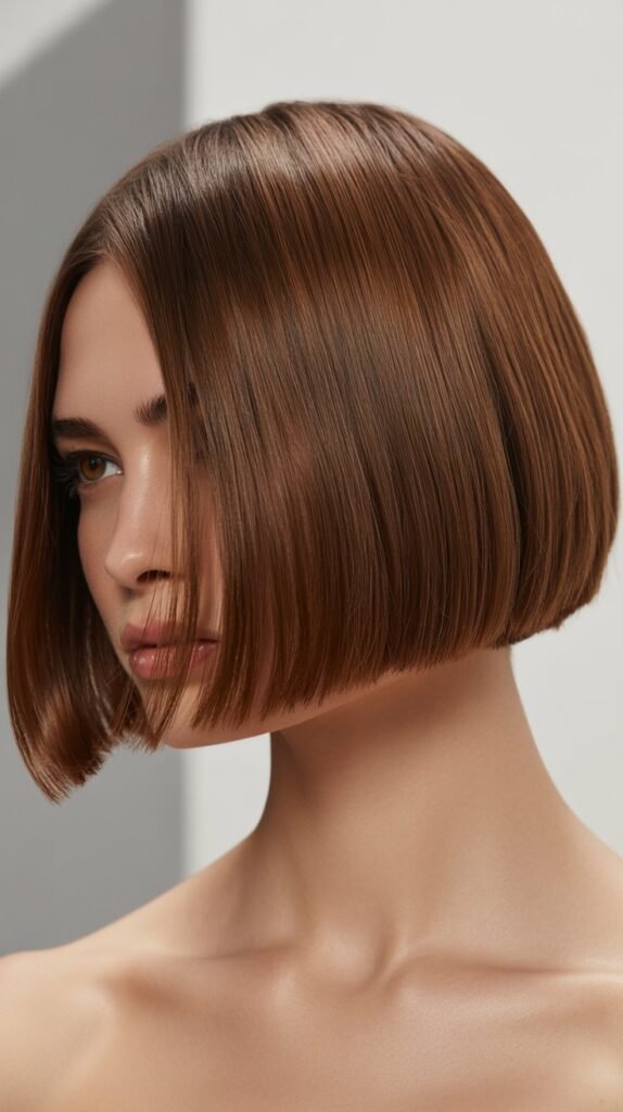 French Bob with Deep Side Part