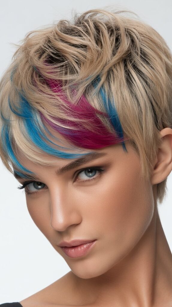 Choppy Pixie With Peek-A-Boo Color