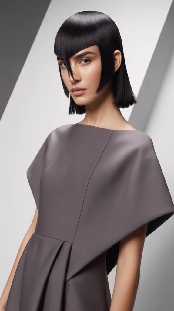 Asymmetric Fringe with Angled Midi