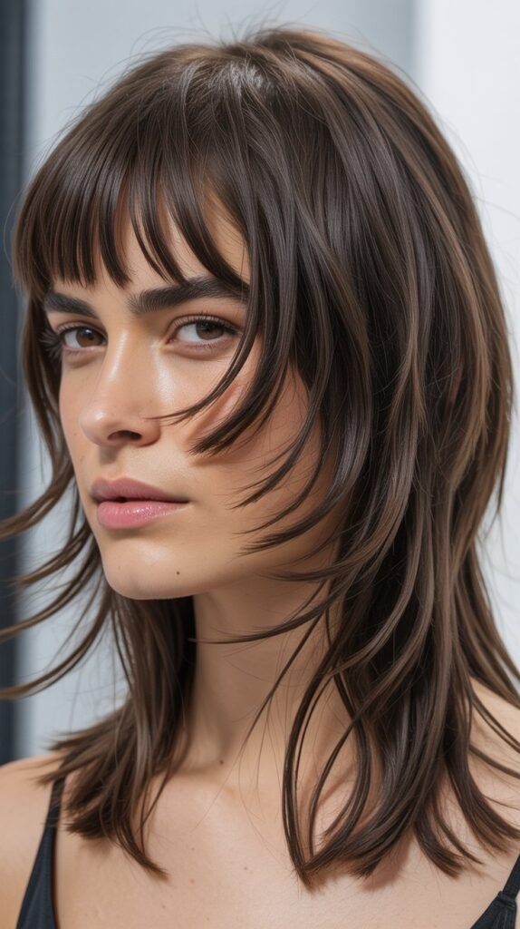 Choppy Curtain Bangs for Modern Edge