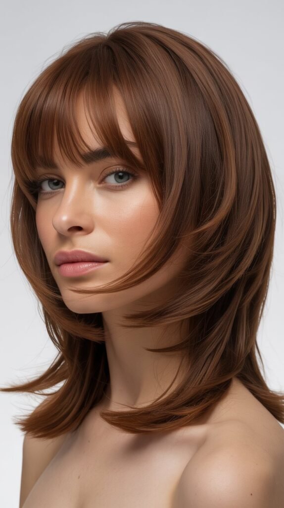 Layered Lob with Layered Bangs