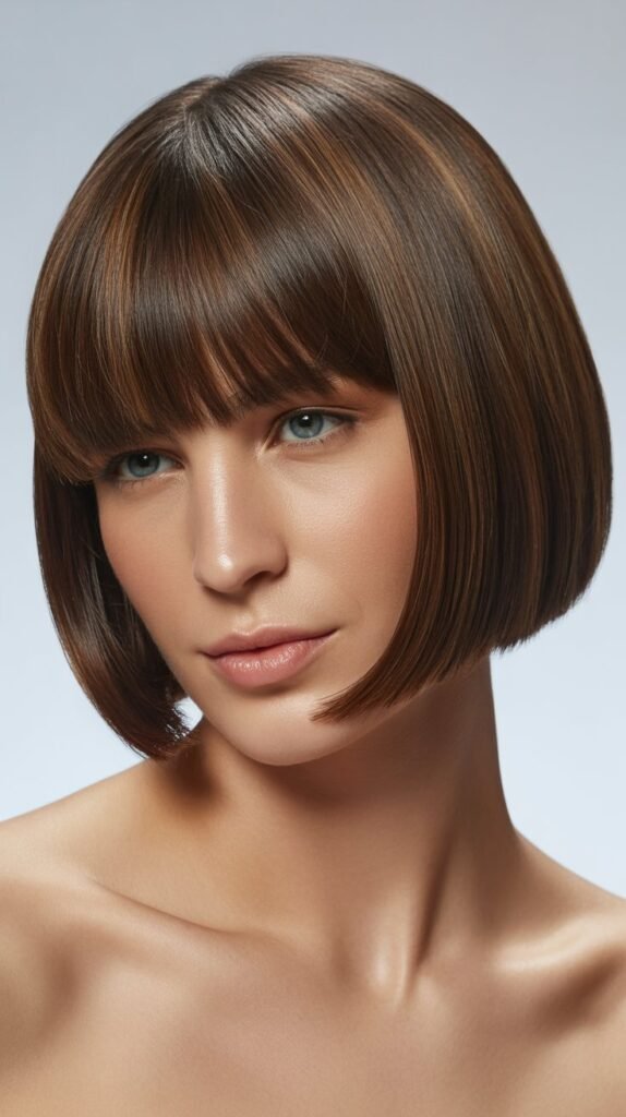 French Bob with Curtain Bangs