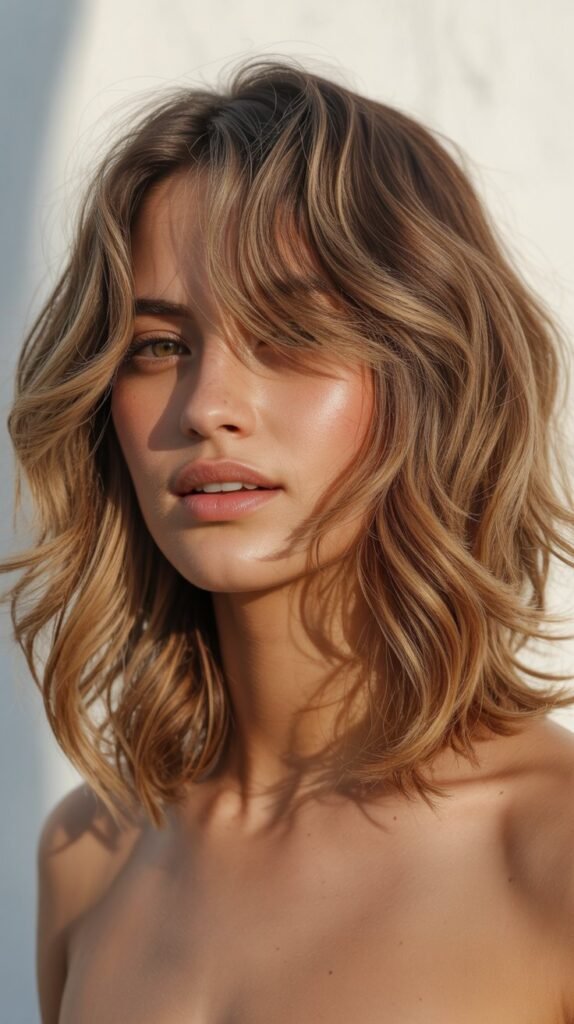 Beach Wave Lob with Beachy Bangs