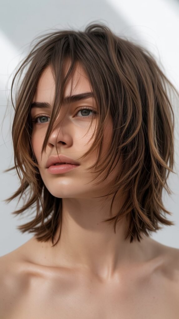 Piecey Fringe Messy Bob