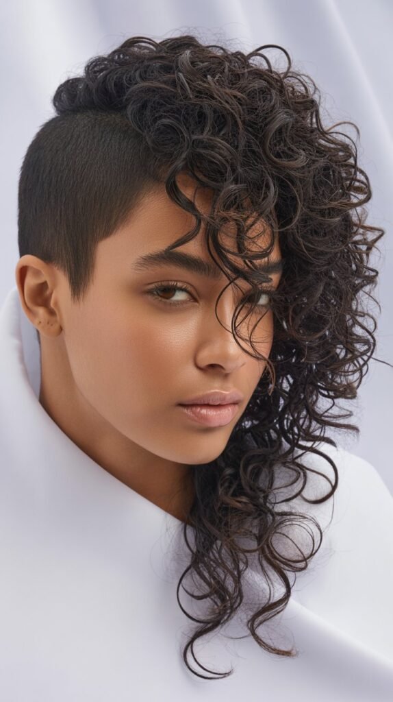 The Asymmetrical Curly Cut