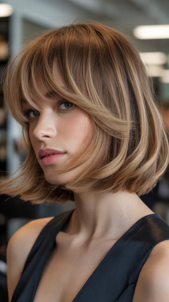Graduated Bob with Wispy Bangs (Lob Variation)