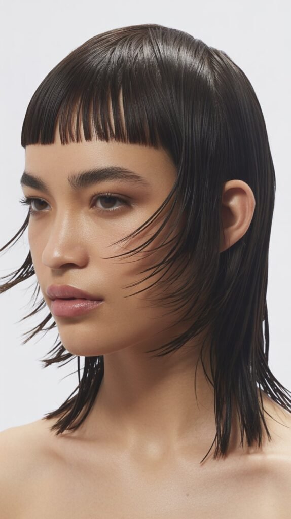 Choppy Midi Cut With Micro Bangs