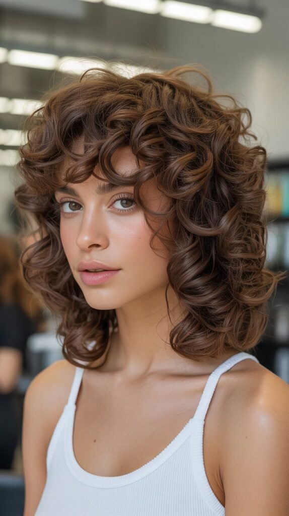 Curly Shag with Curly Bangs