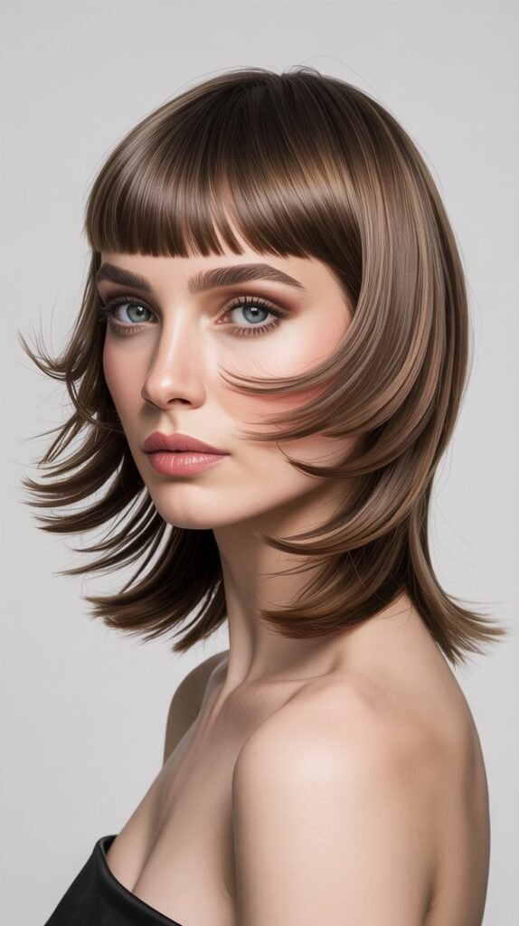 Layered Collarbone Cut with Micro Bangs
