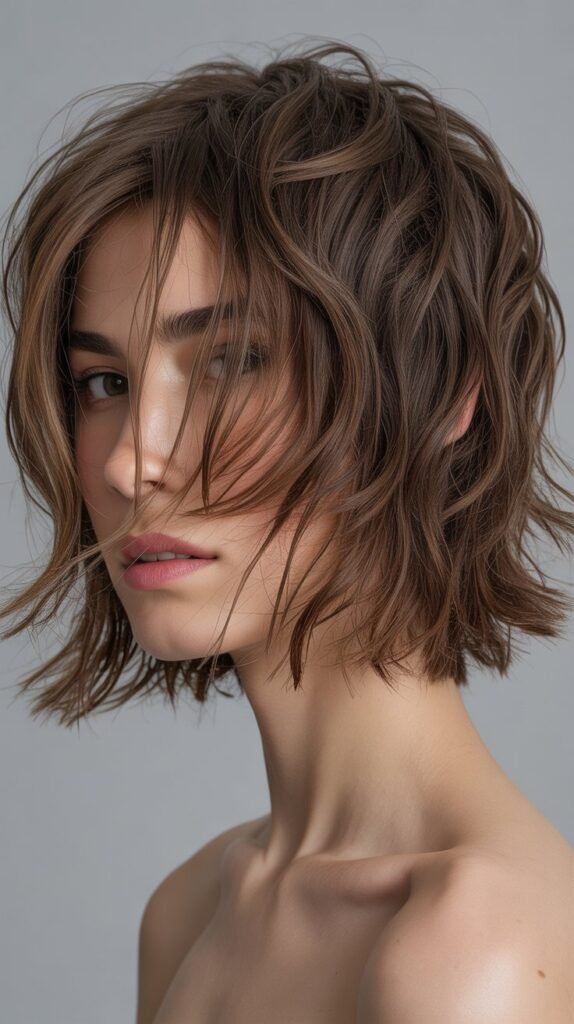 Textured Layered Messy Bob