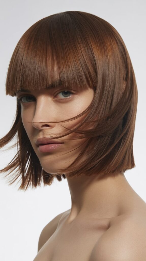 Razor-Cut Lob with Edgy Bangs