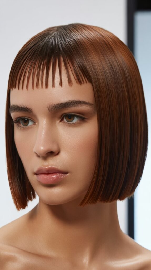  Sleek Straight Bob with Micro Bangs