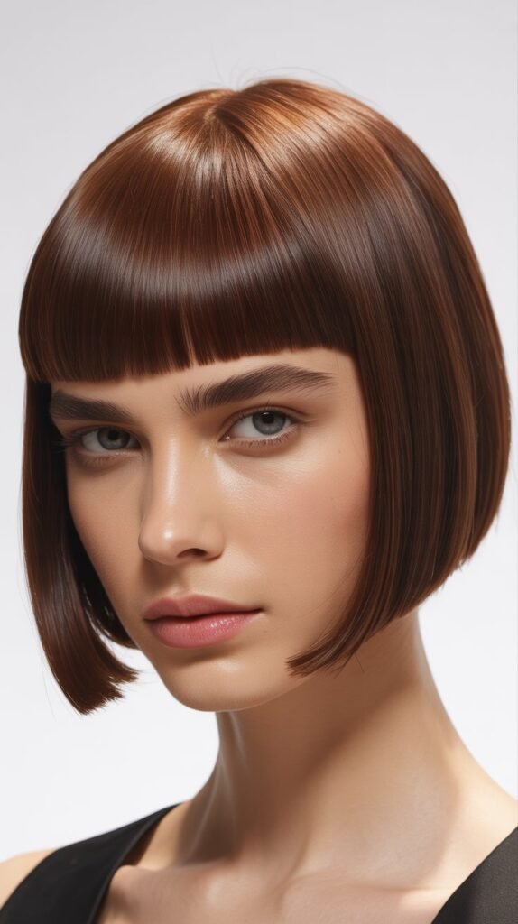 French Bob with Blunt Bangs