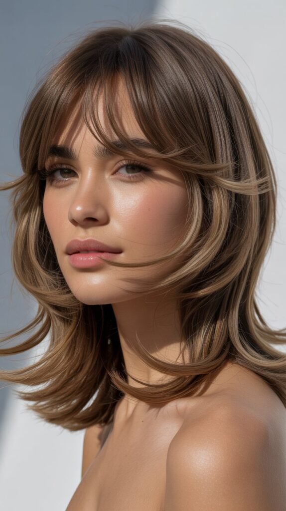 Curtain Bangs with Long Layers