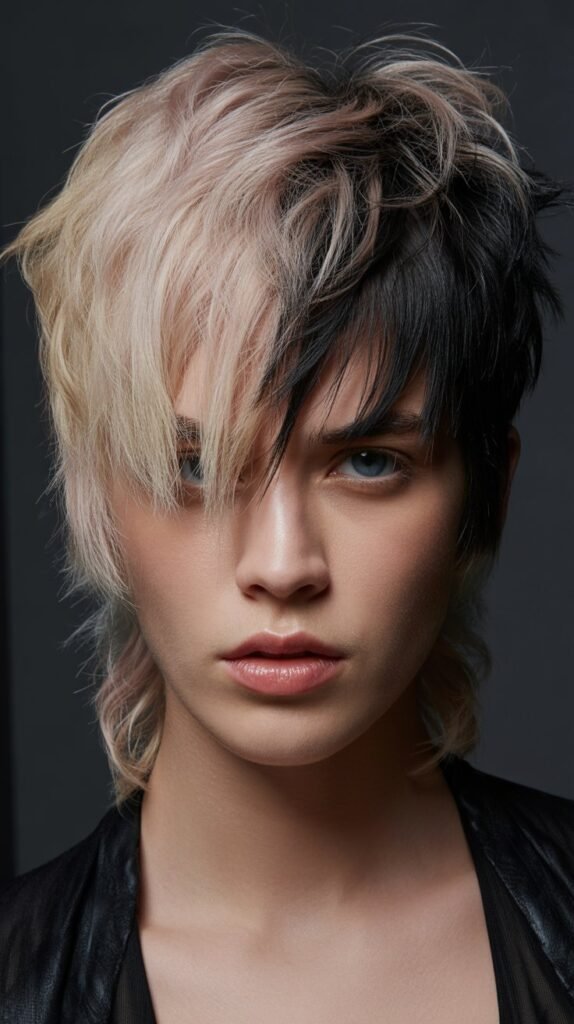 Punk Shag With Asymmetrical Bangs