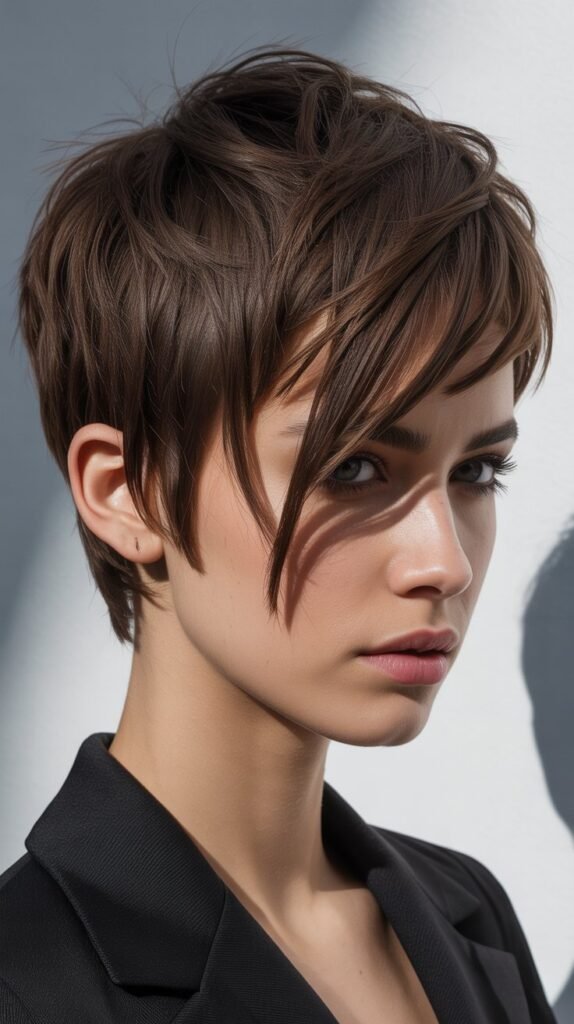 Edgy Asymmetrical Choppy Pixie