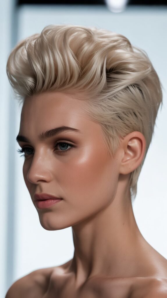 Swept-Back Pompadour Pixie