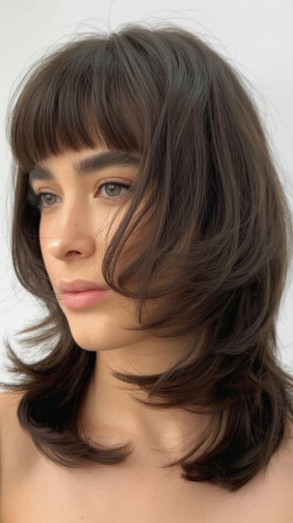 Choppy Medium Cut With Micro Bangs