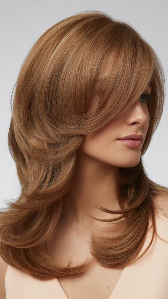 Graduated Layers with Swoopy Bangs