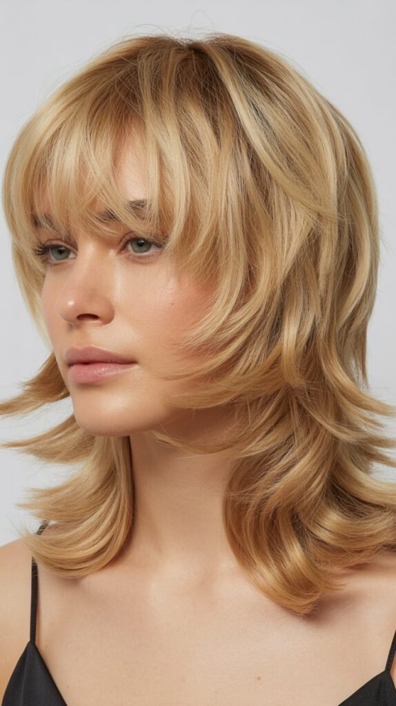  Modern Shag with Bottleneck Bangs