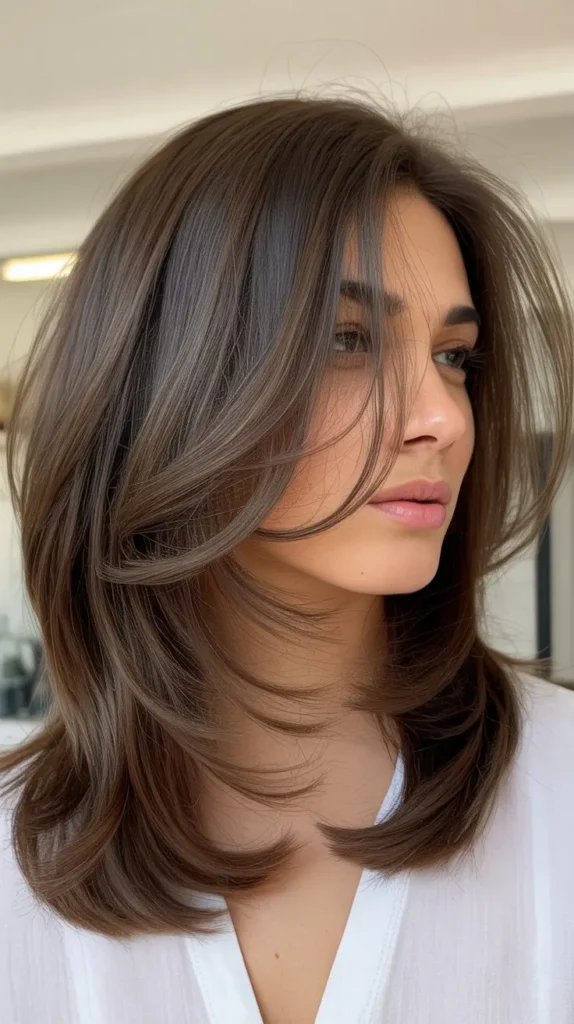 Shoulder-Length Cut With Disconnected Layers