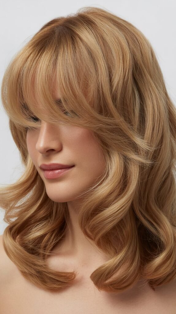 Long Feathered Bangs with Flowing Waves