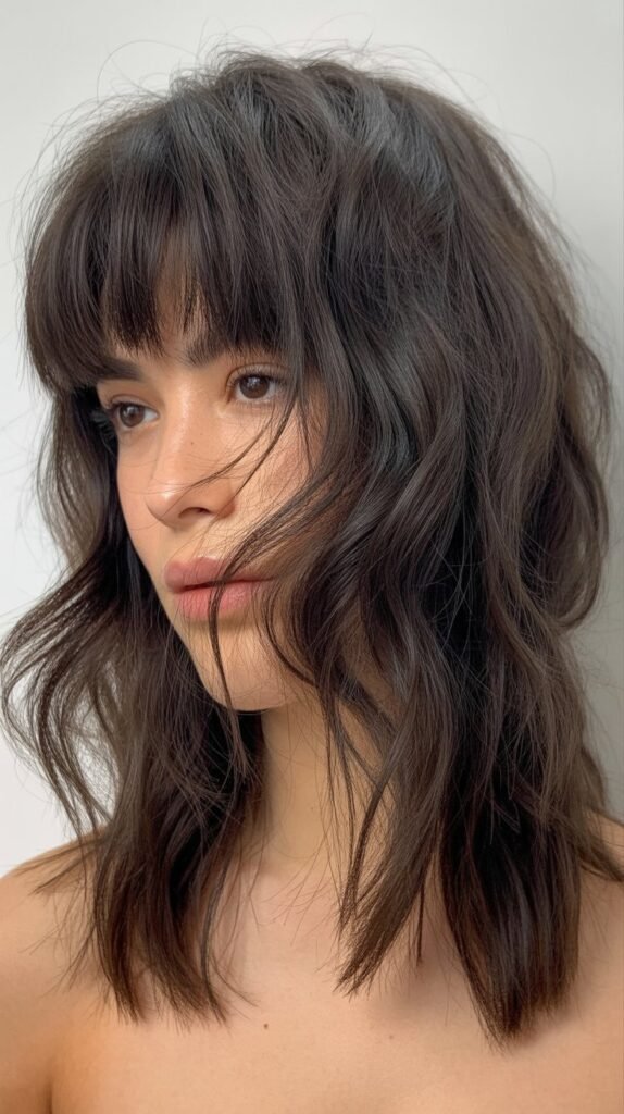 Choppy Micro Bangs with Lived-In Layers