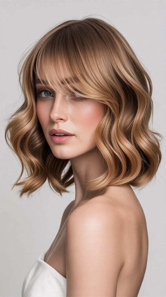 Side-Swept Bangs with Loose Waves