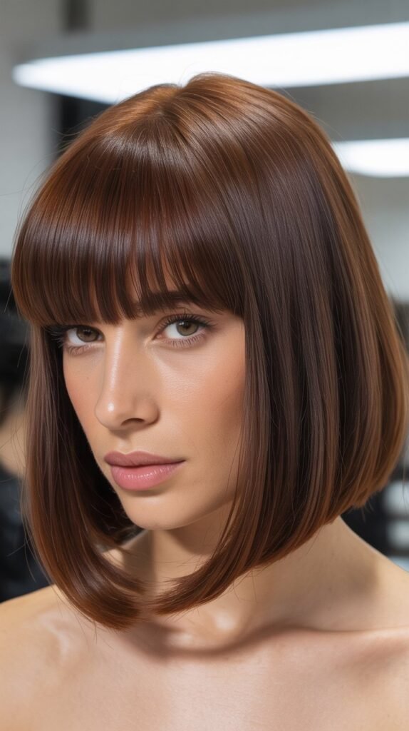 Precision Bob with Full Blunt Bangs