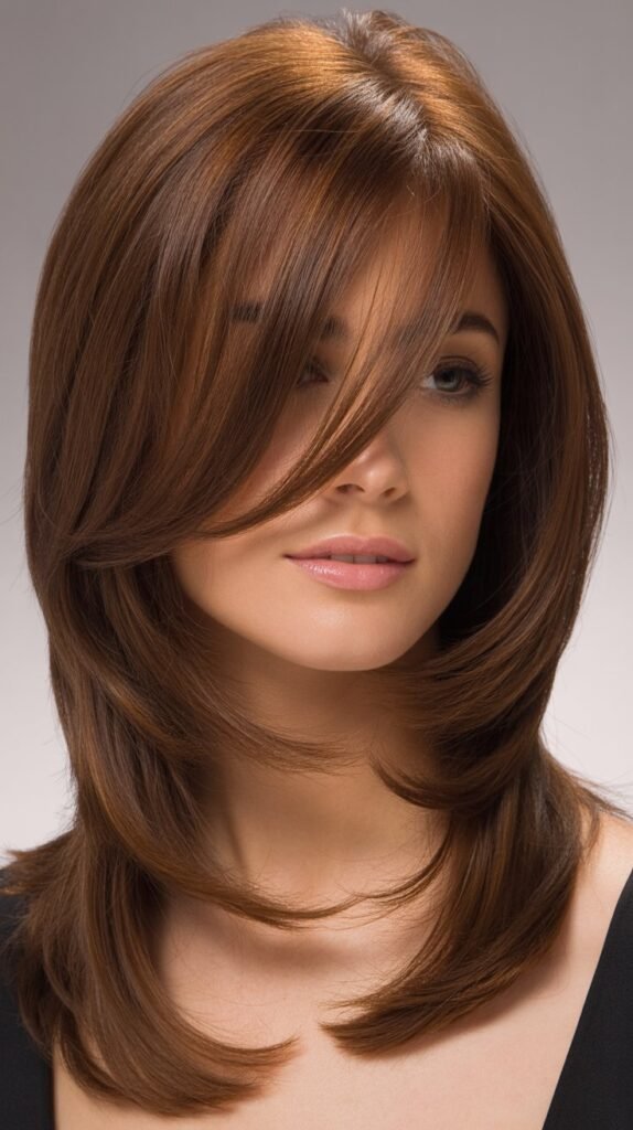 V-Cut Layers with Diagonal Side Bangs